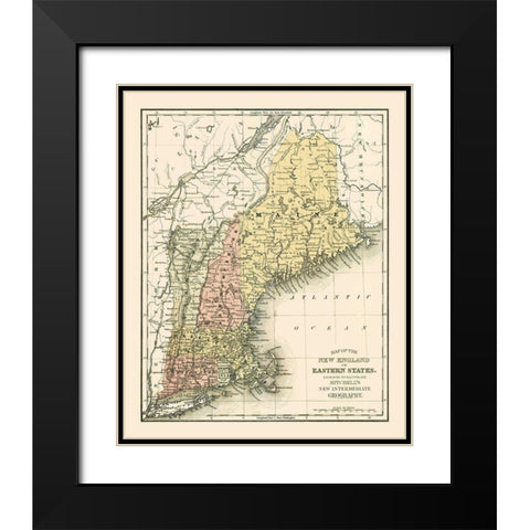 Eastern States - Mitchell 1877 Black Modern Wood Framed Art Print with Double Matting by Mitchell