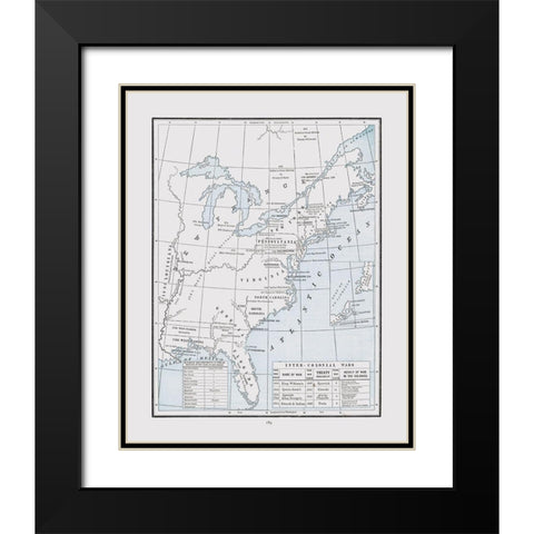 Inter Colonial Wars - Cram 1892 Black Modern Wood Framed Art Print with Double Matting by Cram