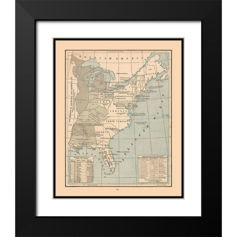 United States, Expansion- Cram 1888 Black Modern Wood Framed Art Print with Double Matting by Cram