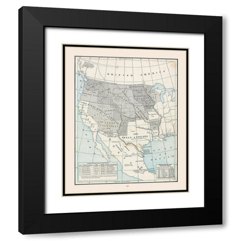 United States, Expansion- Cram 1888 Black Modern Wood Framed Art Print with Double Matting by Cram