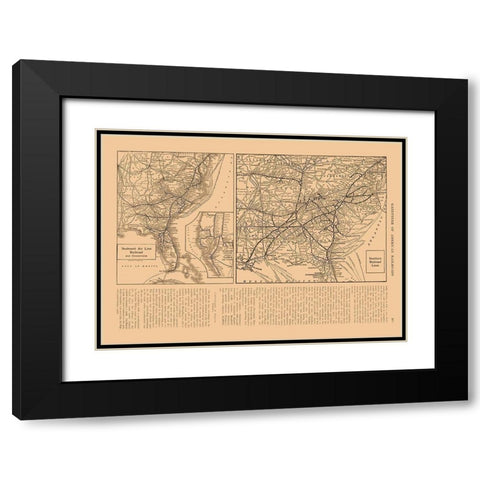 South West US - Railroad - Reynold 1921 Black Modern Wood Framed Art Print with Double Matting by Reynold