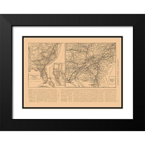 South West US - Railroad - Reynold 1921 Black Modern Wood Framed Art Print with Double Matting by Reynold