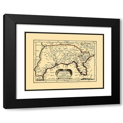 Florida - Sanson Black Modern Wood Framed Art Print with Double Matting by Sanson