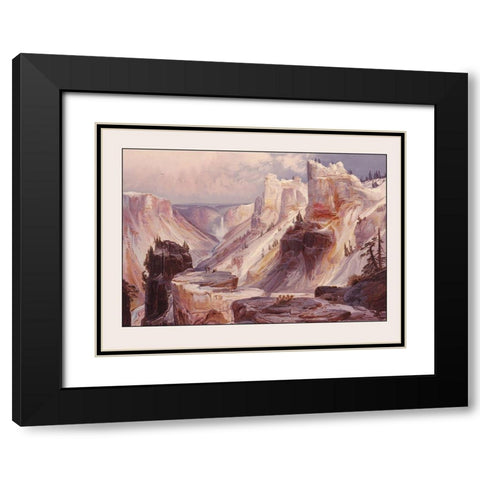 Grand Canyon, Yellowstone National Park Wyoming Black Modern Wood Framed Art Print with Double Matting by Unknown