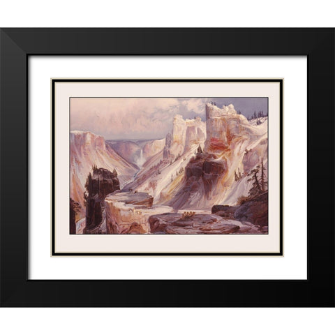 Grand Canyon, Yellowstone National Park Wyoming Black Modern Wood Framed Art Print with Double Matting by Unknown