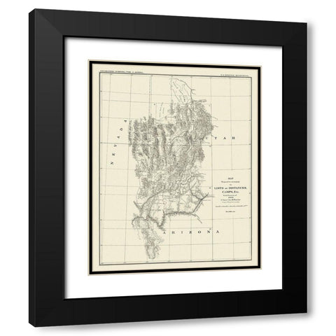 Grand Canyon Camp District - Wheeler 1872 Black Modern Wood Framed Art Print with Double Matting by Wheeler