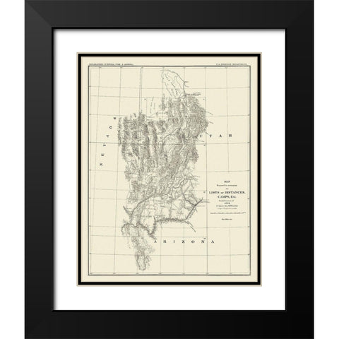 Grand Canyon Camp District - Wheeler 1872 Black Modern Wood Framed Art Print with Double Matting by Wheeler