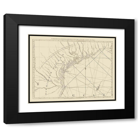 West Coast Louisiana, New Leon - Jefferys 1775 Black Modern Wood Framed Art Print with Double Matting by Jefferys