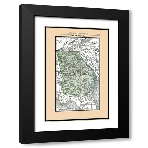 Georgia - Alden 1886 Black Modern Wood Framed Art Print with Double Matting by Alden