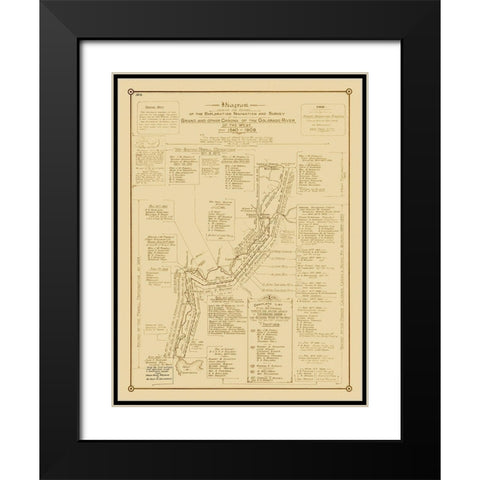 Grand Canyon, Other Canyons, Colorado River - 1908 Black Modern Wood Framed Art Print with Double Matting by Stanton