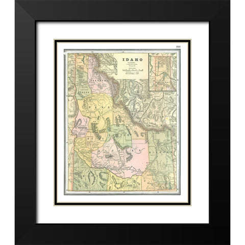 Idaho - Johnson 1888 Black Modern Wood Framed Art Print with Double Matting by Johnson