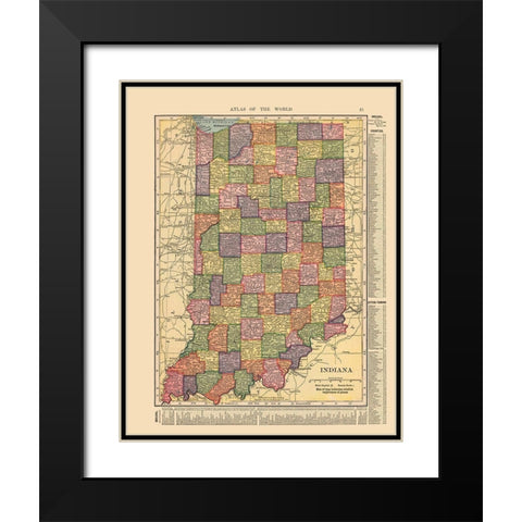 Indiana - Hammond 1910 Black Modern Wood Framed Art Print with Double Matting by Hammond