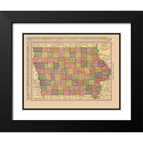 Iowa - Hammond 1910 Black Modern Wood Framed Art Print with Double Matting by Hammond
