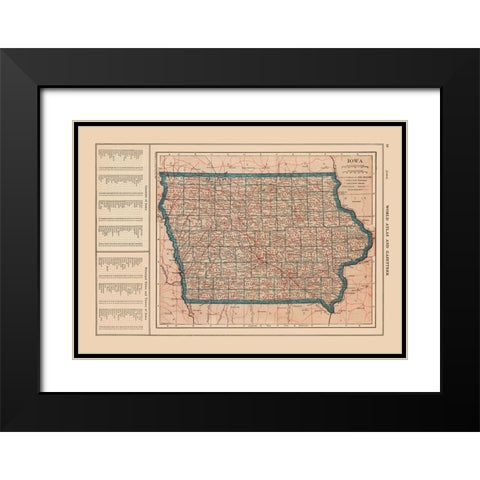 Iowa - Reynold 1921 Black Modern Wood Framed Art Print with Double Matting by Reynold