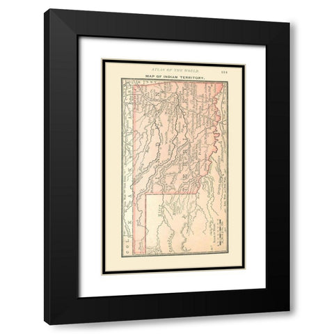 Indian Territory - Alden 1886 Black Modern Wood Framed Art Print with Double Matting by Alden
