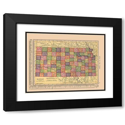 Kansas - Hammond 1910 Black Modern Wood Framed Art Print with Double Matting by Hammond