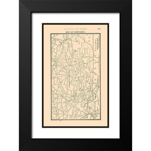 Kentucky - Alden 1886 Black Modern Wood Framed Art Print with Double Matting by Alden