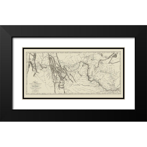 Lewis and Clark Track Across North America Black Modern Wood Framed Art Print with Double Matting by Clark