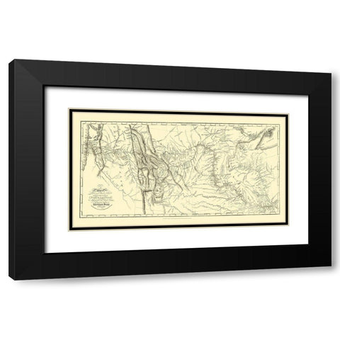 Lewis and Clark Track Across North America Black Modern Wood Framed Art Print with Double Matting by Clark