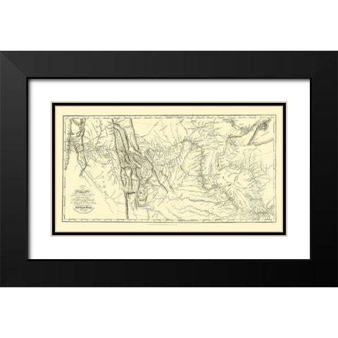 Lewis and Clark Track Across North America Black Modern Wood Framed Art Print with Double Matting by Clark