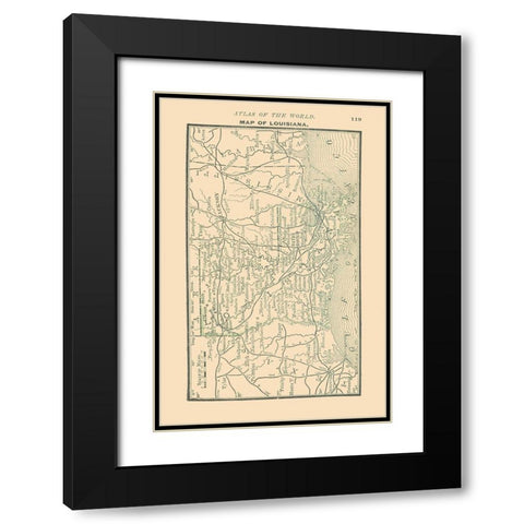 Louisiana - Alden 1886 Black Modern Wood Framed Art Print with Double Matting by Alden