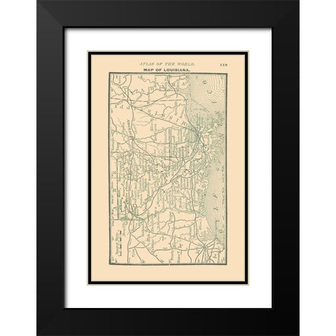 Louisiana - Alden 1886 Black Modern Wood Framed Art Print with Double Matting by Alden