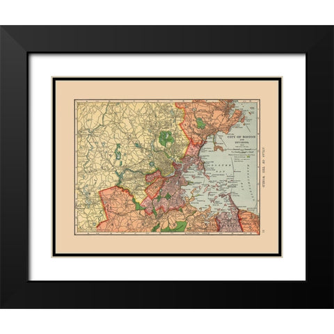 Boston  Massachusetts - Hammond 1910 Black Modern Wood Framed Art Print with Double Matting by Hammond