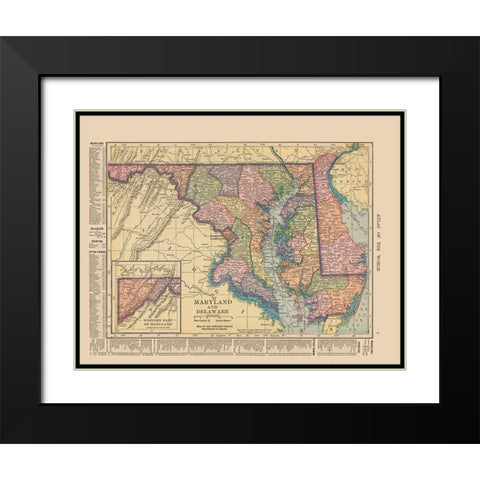 Maryland,  Delaware - Hammond 1910 Black Modern Wood Framed Art Print with Double Matting by Hammond