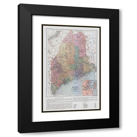 Maine - United States - Monteith 1882 Black Modern Wood Framed Art Print with Double Matting by Monteith