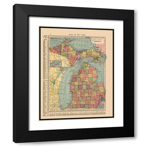 Michigan - Hammond 1910 Black Modern Wood Framed Art Print with Double Matting by Hammond