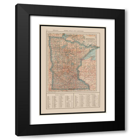 Minnesota - Reynold 1921 Black Modern Wood Framed Art Print with Double Matting by Reynold