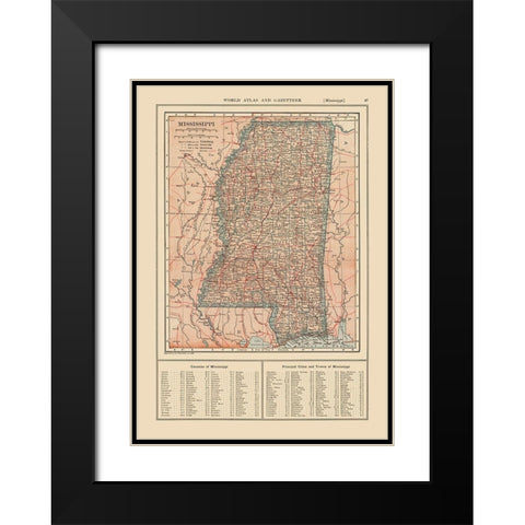 Mississippi - Reynold 1921 Black Modern Wood Framed Art Print with Double Matting by Reynold
