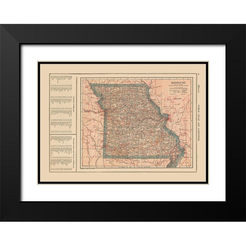 Missouri - Reynold 1921 Black Modern Wood Framed Art Print with Double Matting by Reynold
