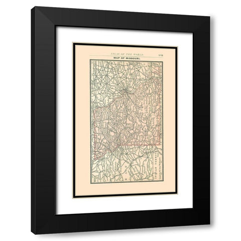 Missouri - Alden 1886 Black Modern Wood Framed Art Print with Double Matting by Alden