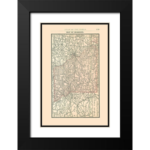 Missouri - Alden 1886 Black Modern Wood Framed Art Print with Double Matting by Alden