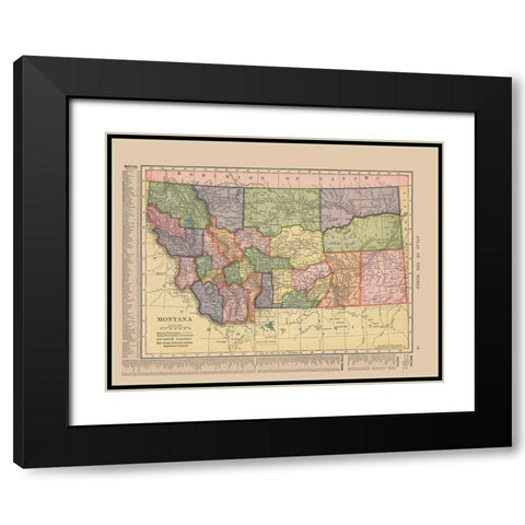 Montana - Hammond 1910 Black Modern Wood Framed Art Print with Double Matting by Hammond