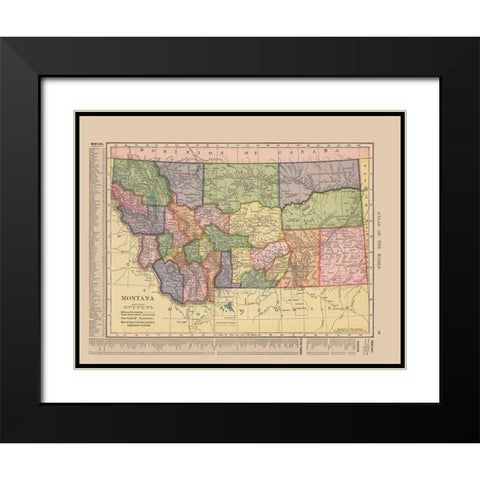Montana - Hammond 1910 Black Modern Wood Framed Art Print with Double Matting by Hammond