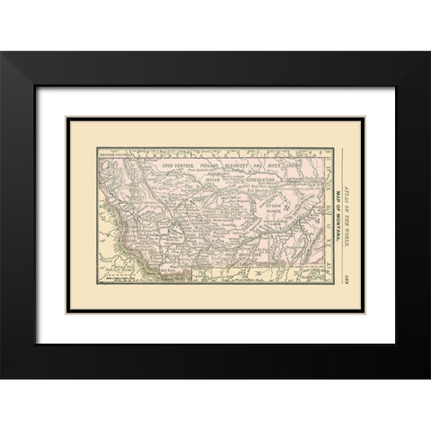 Montana - Alden 1886 Black Modern Wood Framed Art Print with Double Matting by Alden