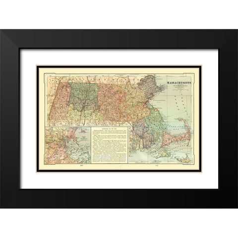 Massachusetts - United States - Monteith 1882 Black Modern Wood Framed Art Print with Double Matting by Monteith