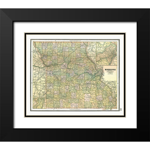 Missouri - Johnson 1888 Black Modern Wood Framed Art Print with Double Matting by Johnson