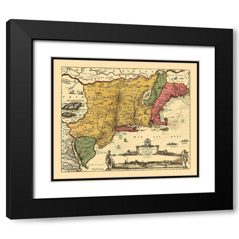 New Belgium - United States - Visscher Black Modern Wood Framed Art Print with Double Matting by Visscher