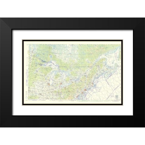 Northeast United States Aeronautical - USAF 1961 Black Modern Wood Framed Art Print with Double Matting by USAF