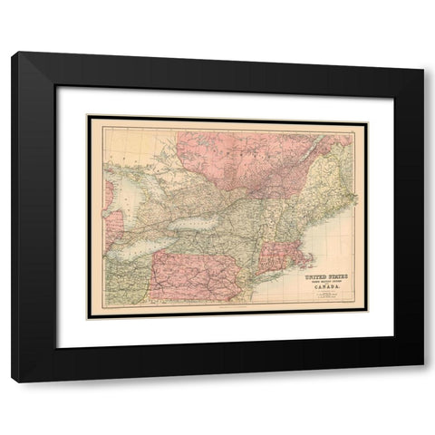 North Eastern US, Canada - Black 1867 Black Modern Wood Framed Art Print with Double Matting by Black