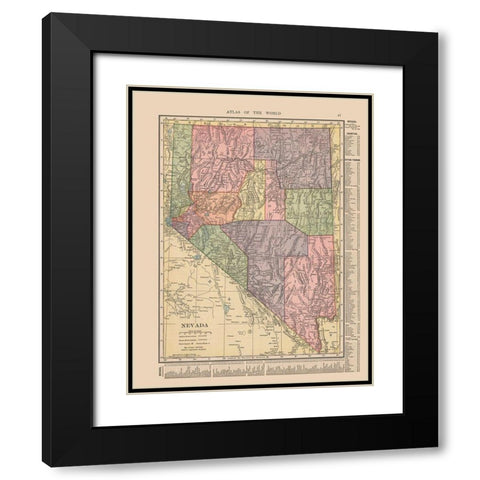 Nevada - Hammond 1910 Black Modern Wood Framed Art Print with Double Matting by Hammond