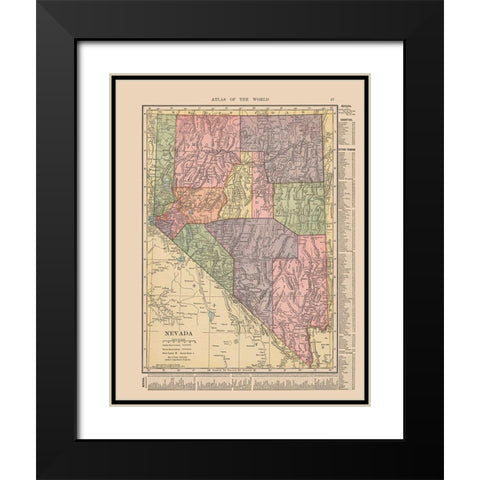Nevada - Hammond 1910 Black Modern Wood Framed Art Print with Double Matting by Hammond