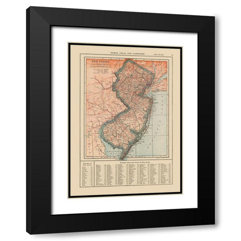 New Jersey - Reynold 1921 Black Modern Wood Framed Art Print with Double Matting by Reynold