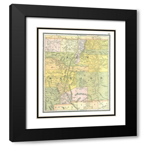 New Mexico - Johnson 1888 Black Modern Wood Framed Art Print with Double Matting by Johnson