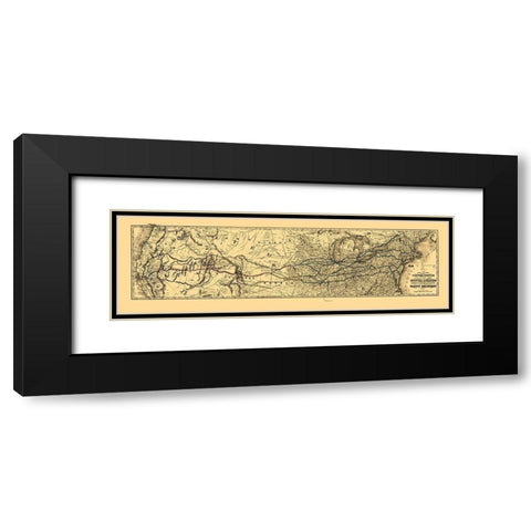 Proposed Central United States to Pacific 1850 Black Modern Wood Framed Art Print with Double Matting by Unknown