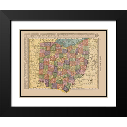 Ohio - Hammond 1910 Black Modern Wood Framed Art Print with Double Matting by Hammond