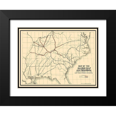 Rabun Gap Railroad - Keenan 1850 Black Modern Wood Framed Art Print with Double Matting by Keenan